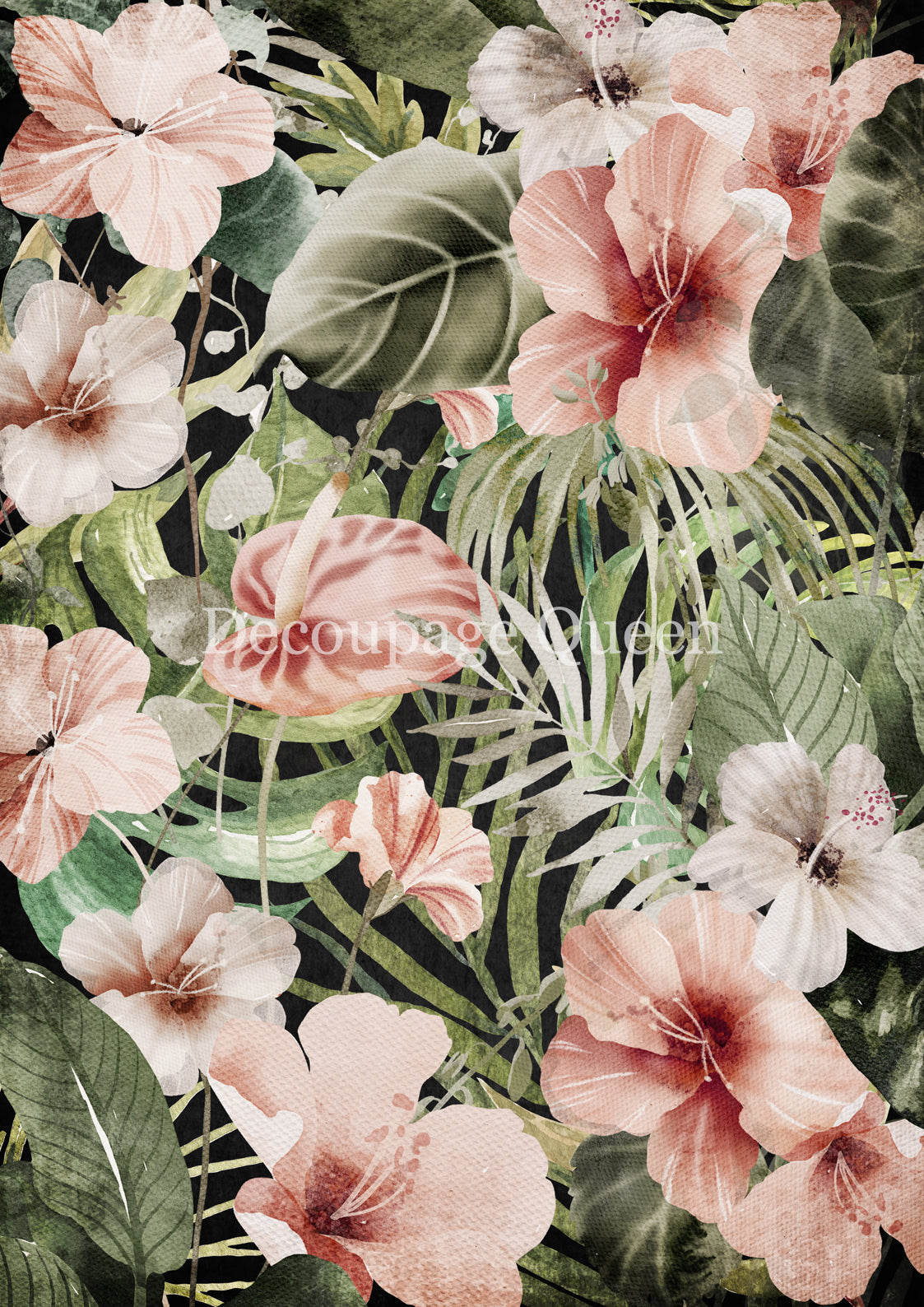 Decoupage Queen A4 Rice Paper Hibiscus