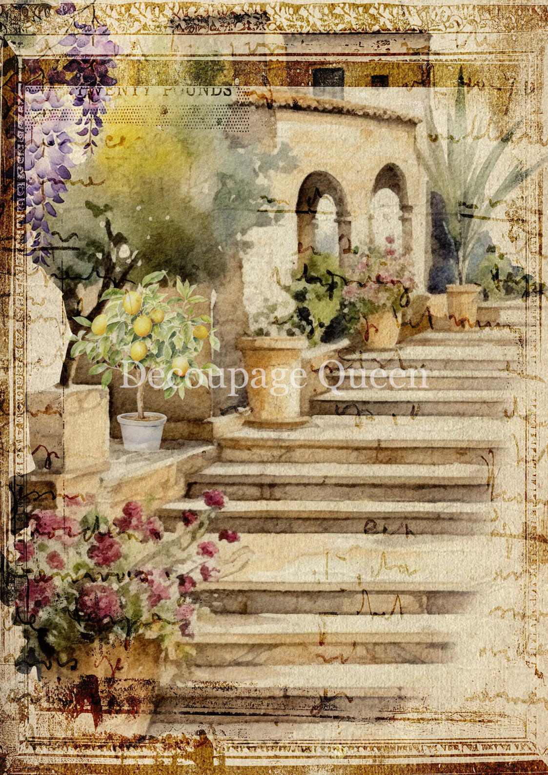 Decoupage Queen A4 Rice Paper Villa Steps