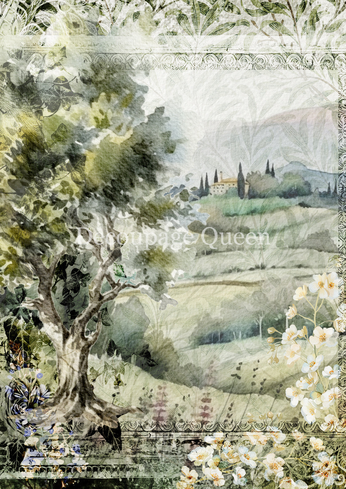 Decoupage Queen A4 Rice Paper Italian Vineyard