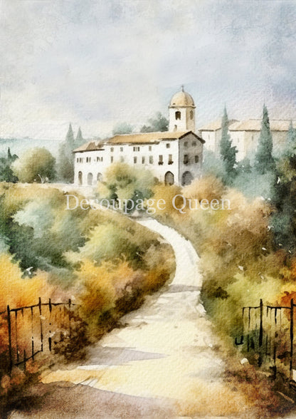Decoupage Queen A4 Rice Paper Tuscan Villa