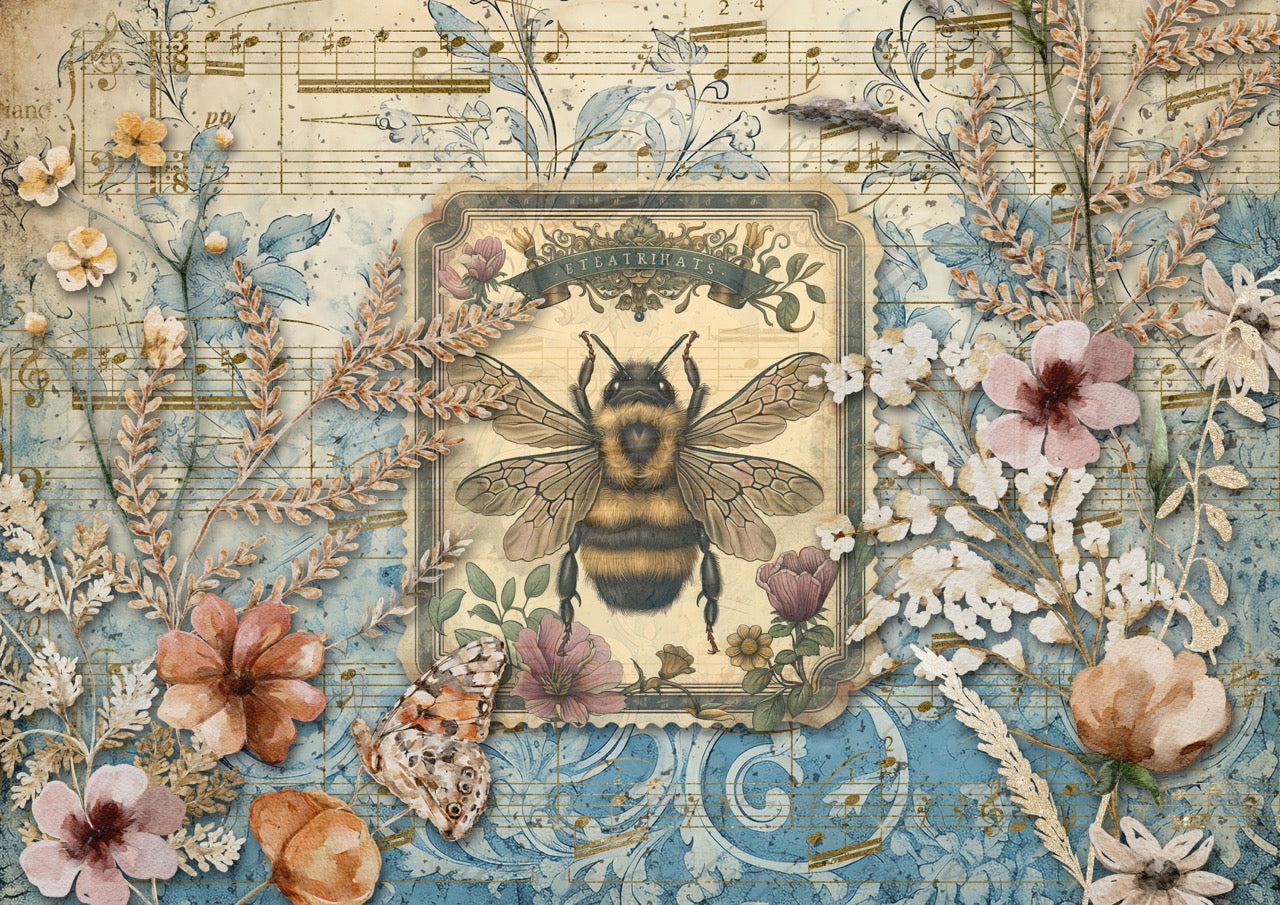 Decoupage Queen A4 Rice Paper Bee Friend– Iveta Ziendina 2026