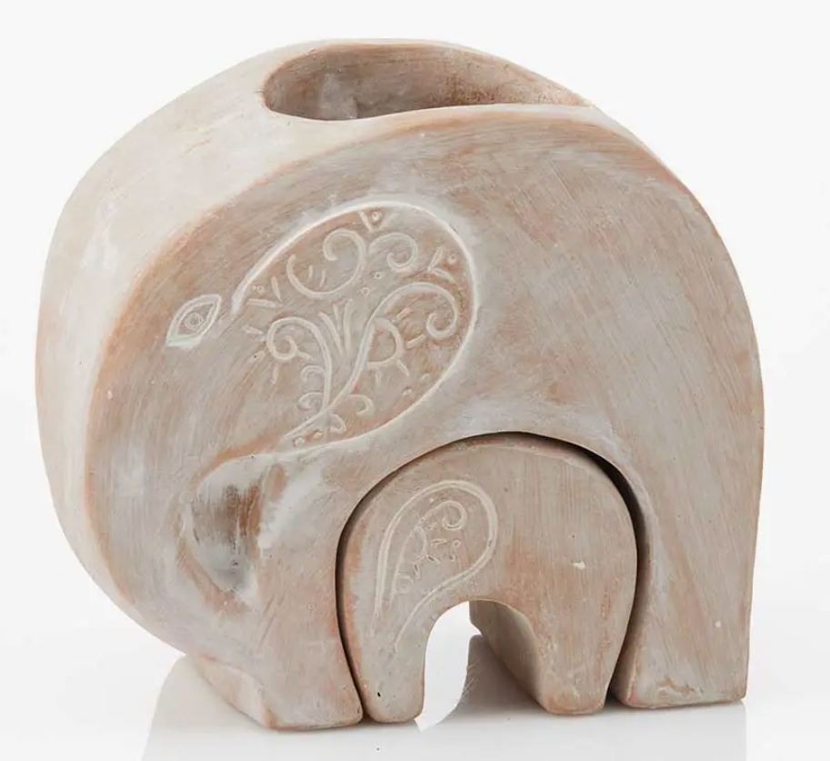 Elephant Family Terracotta Planters - Set of 2