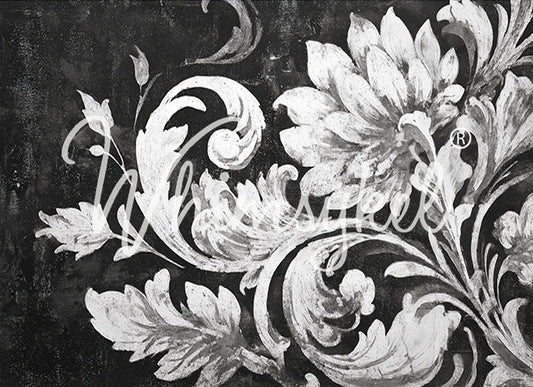 Whimsykel Designs 18 lb Decoupage Tissue Paper 14x20" Noir Brocade Reverse