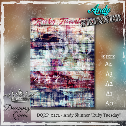 Decoupage Queen A4 Rice Paper Ruby Tuesday by Andy Skinner