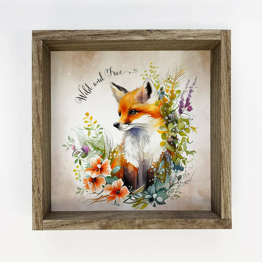 Wild and Free Fox - Spring Fox Painting - Wood Framed