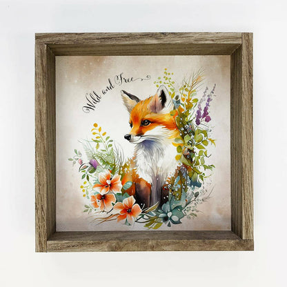 Wild and Free Fox - Spring Fox Painting - Wood Framed