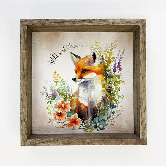 Wild and Free Fox - Spring Fox Painting - Wood Framed