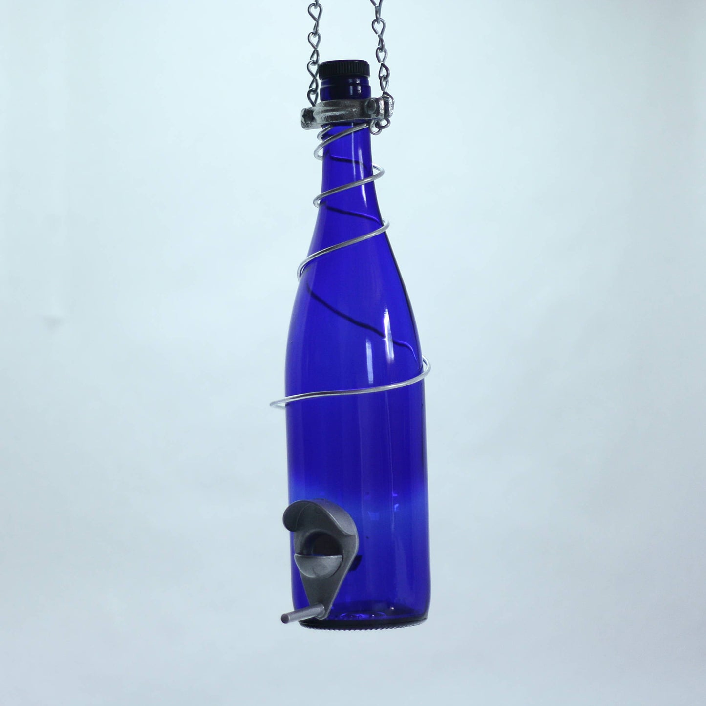 Bird Feeder Handmade from Glass Wine bottle