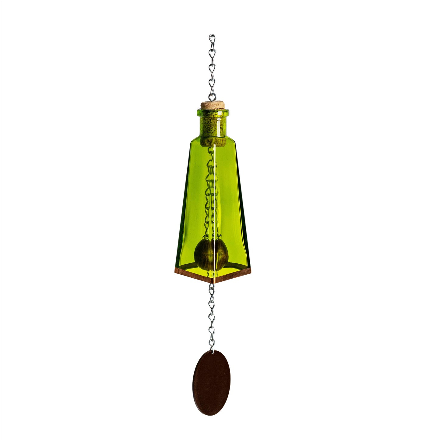 Glass Wind Chimes Made From Pyramid Shaped Bottles