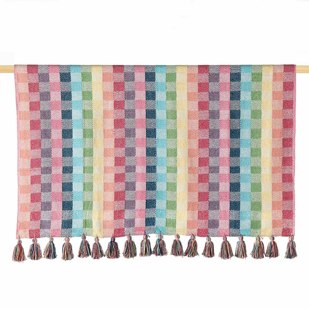 Rainbow Gingham Rethread Throw Blanket