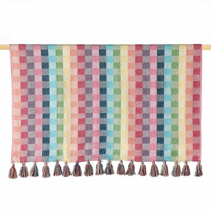 Rainbow Gingham Rethread Throw Blanket