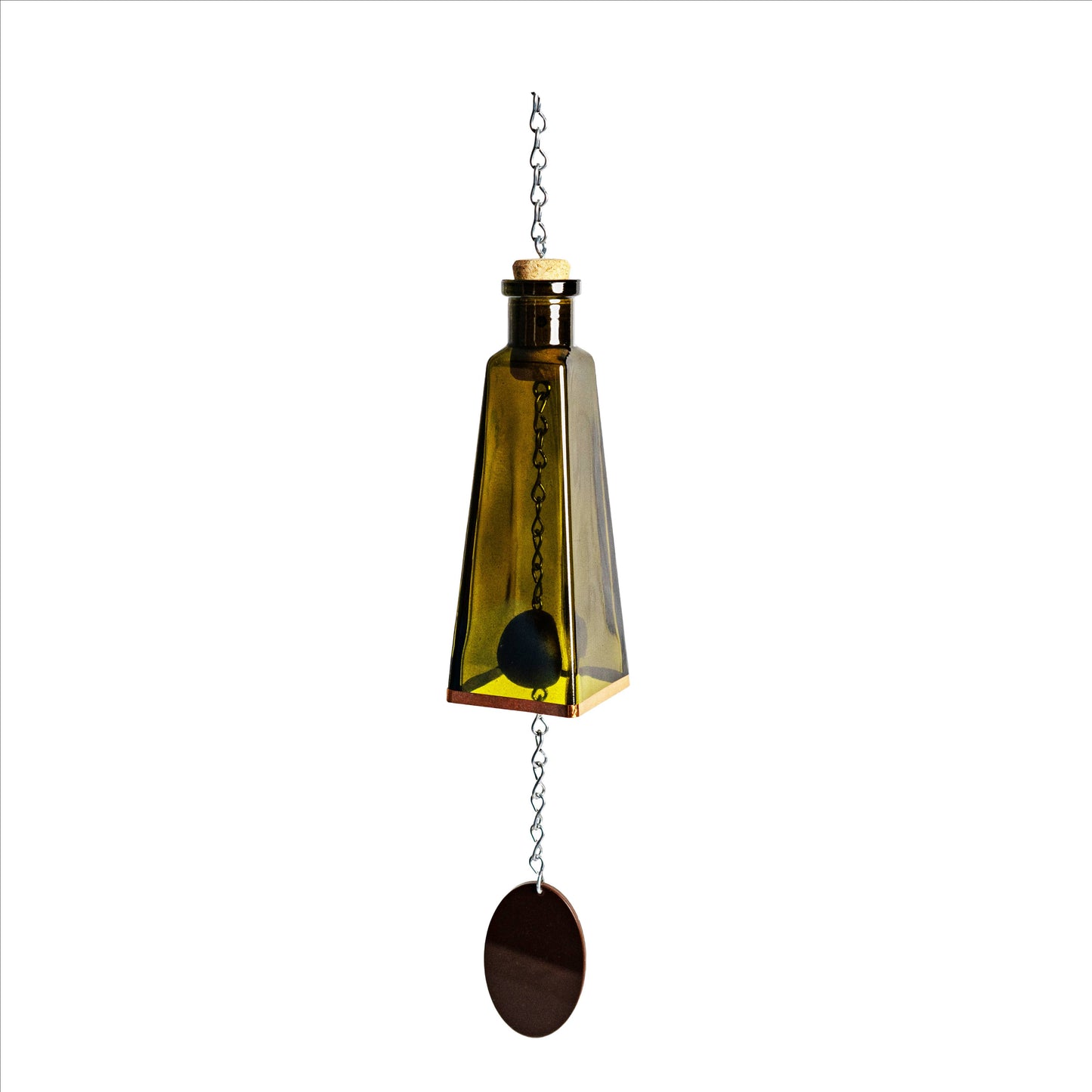 Glass Wind Chimes Made From Pyramid Shaped Bottles