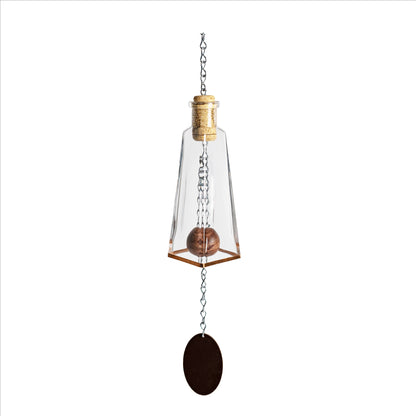 Glass Wind Chimes Made From Pyramid Shaped Bottles