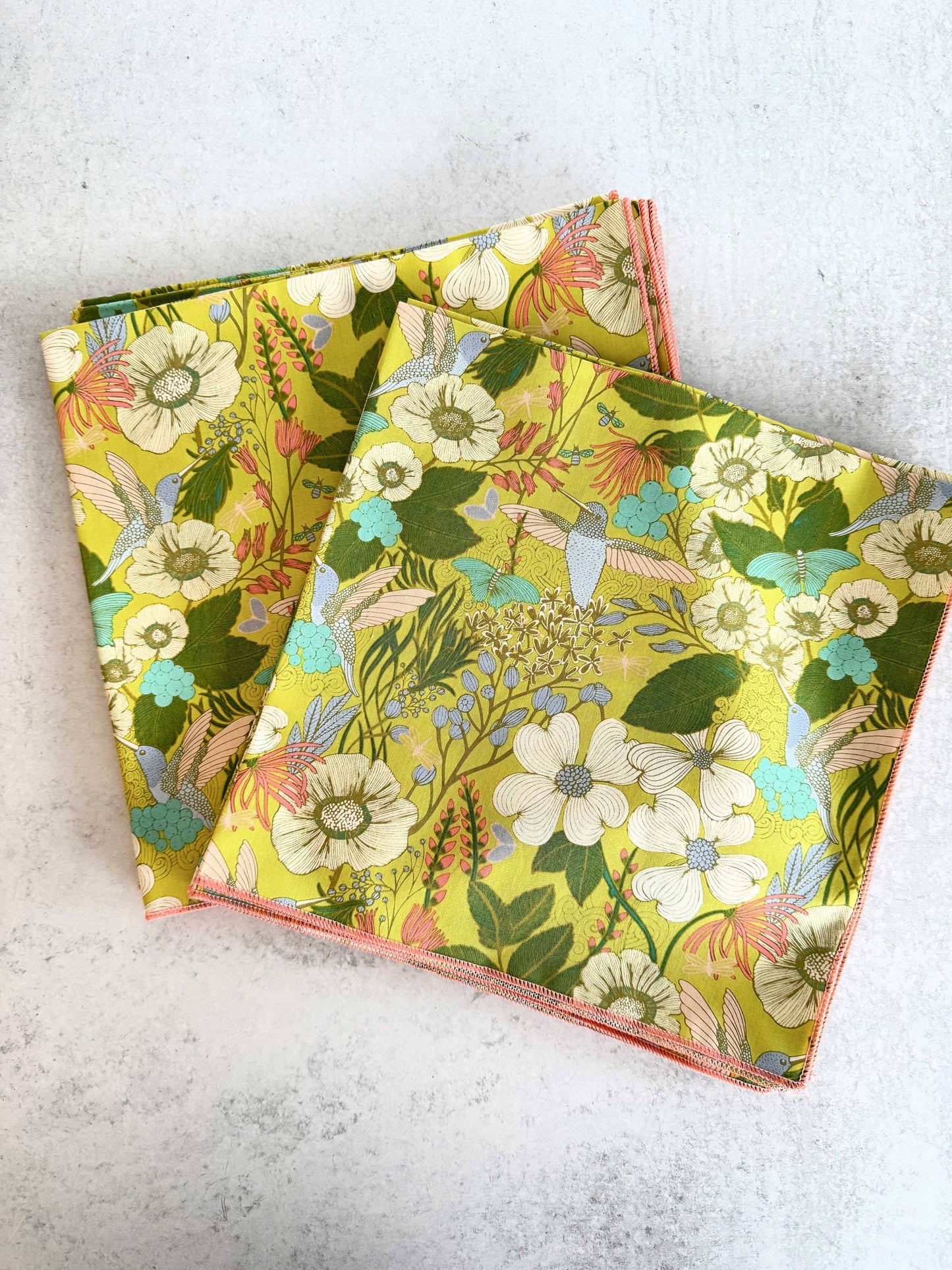 Hummingbird Cloth Napkins, Set of Four, 18" Everyday