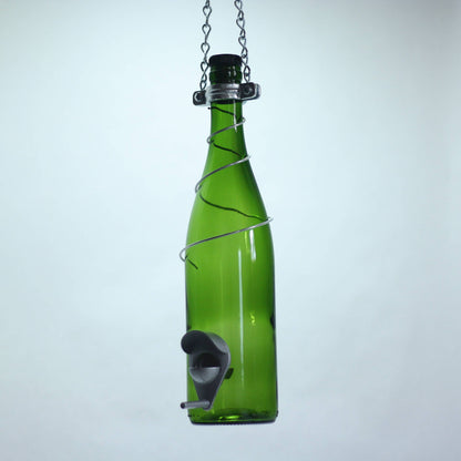 Bird Feeder Handmade from Glass Wine bottle