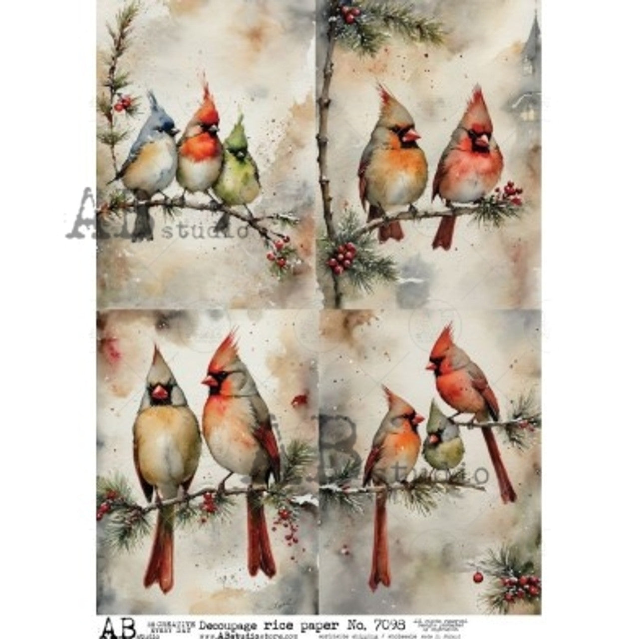 AB Studios A4 Rice Paper for Decoupage 7098