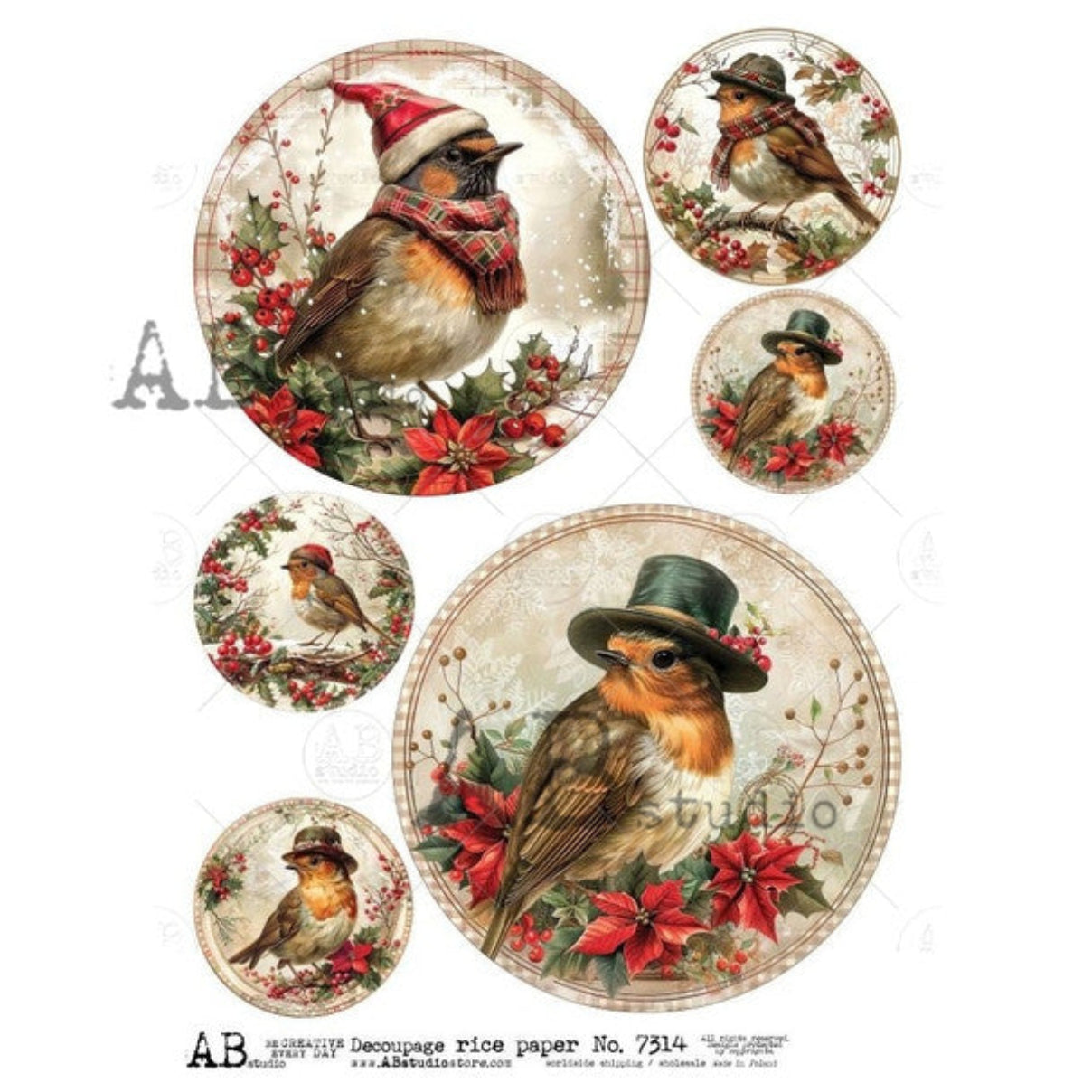 AB Studios A4 Rice Paper for Decoupage 7314