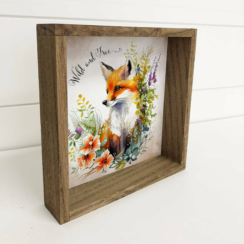 Wild and Free Fox - Spring Fox Painting - Wood Framed