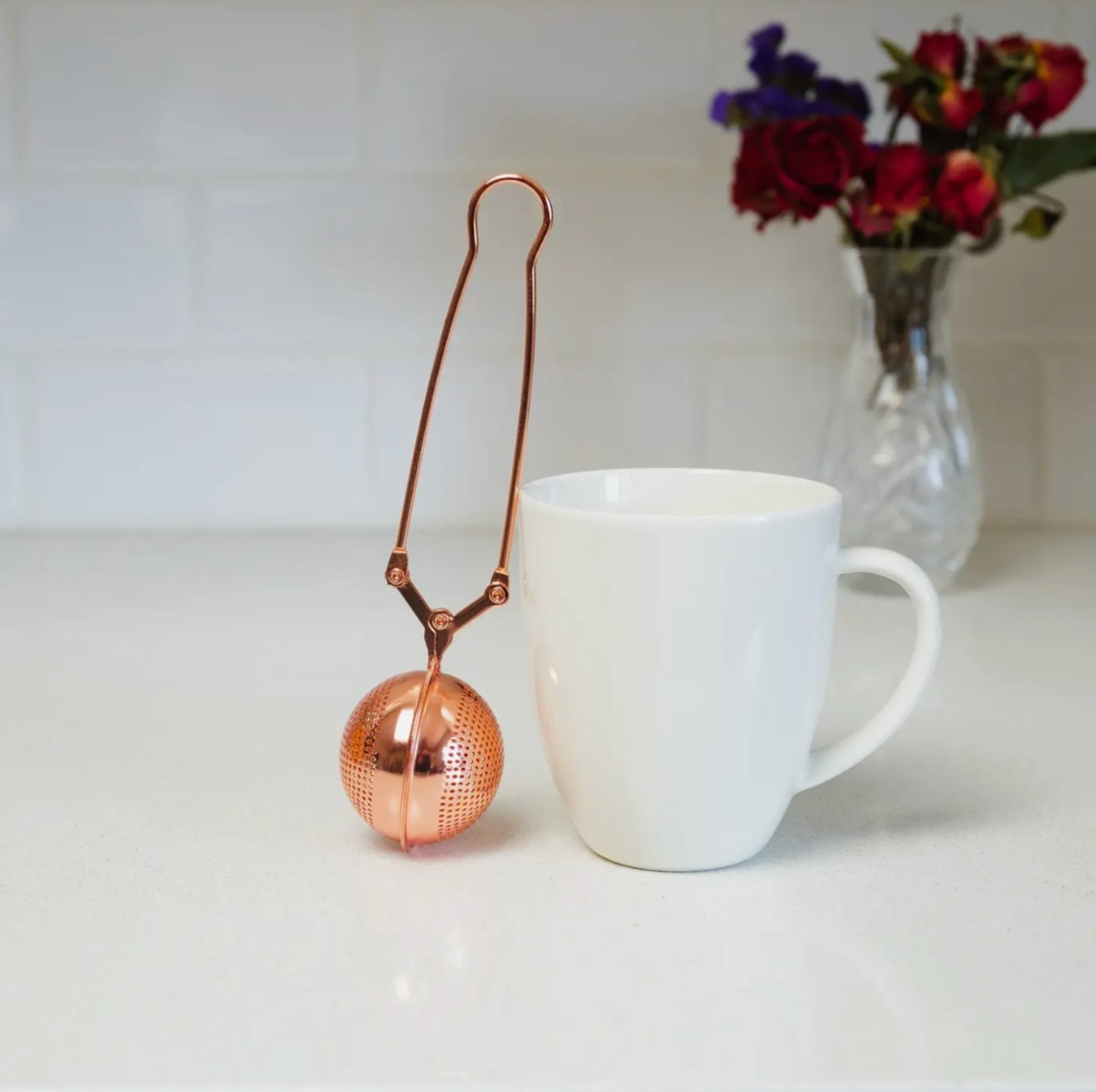 Rose Gold Stainless Steel Tea Strainer | Infuser