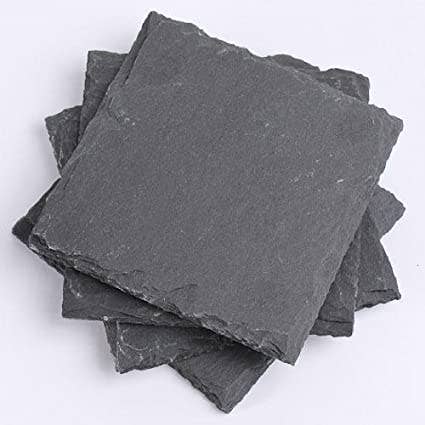 Set of 4 Square Natural Slate Coasters