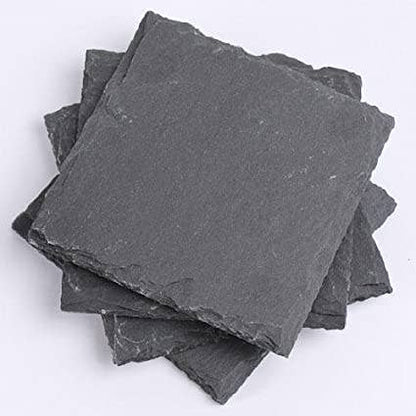 Set of 4 Square Natural Slate Coasters