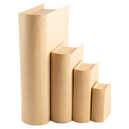 4 Piece Paper Mache Book Shaped Box Set