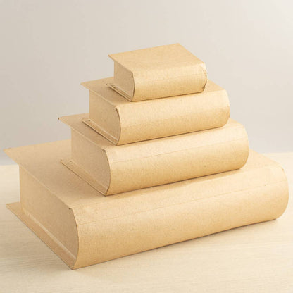 4 Piece Paper Mache Book Shaped Box Set