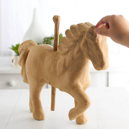 Paper Mache Animal - Premade Carousel Horse (17" L X 17")