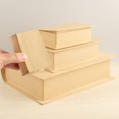 4 Piece Paper Mache Book Shaped Box Set